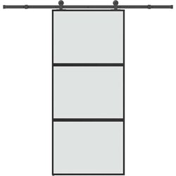 vidaXL Klizna vrata s priborom 90 x 205 cm kaljeno staklo i aluminij Cijene