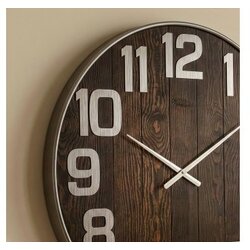 WALLXPERT dekorativni metalni zidni sat antique medium walnut Cene