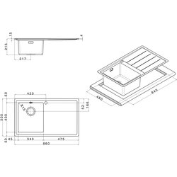 Apell set korita in armature linear plus LNP861IRBC Cene