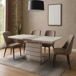 Art Invest Trpezarijski sto Valerio MDF Cappuccino visoki sjaj 1400(1800)x800x750 mm Cene