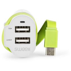 Sweex Auto punjač sa 2 USB izlaza i micro USB kablom Cene