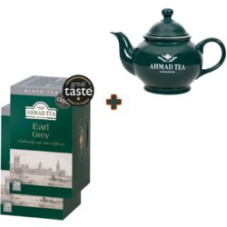 Ahmad Tea čajnik zeleni sa infuzerom, 850 ml + Čaj Earl Grey 20 kesica, 2 pakovanja Cene