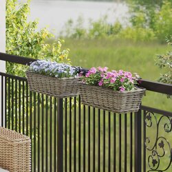  Obesna košara za sadike 2 pcs Siva 48 x 22 x 15 cm Lacak rattan, (5000285950) Cene