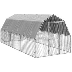 vidaXL kavez za kokoši s krovom 2,5x6x2,25 m pocinčani čelik Cijene