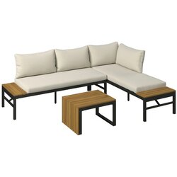 Ambia Garden LOUNGE GARNITURA tkanina akacija v celoti masivno jeklo Cene