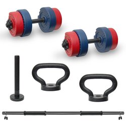 Iron set za vežbanje 4/1 - tegovi, šipka i ručka za zvono 14kg Cene