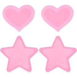 Peekaboos Premium Pasties Hot Pink Glow In The Dark Hearts and Stars Cene