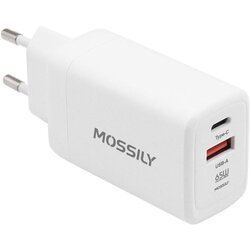 Mossily Punjač JT-G65Q, USB-A + Type-C, 65W PD + QC 3.0, Beli Cene