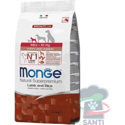 Monge Monoprotein Mini Puppy and Junior, Jagnjetina i Pirinač - 2.5 kg Cene