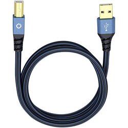Oehlbach USB 2.0 [1x moški konektor USB 2.0 tipa A - 1x moški konektor USB 2.0 tipa B] 10.00 m modra pozlačeni konektorji USB Plus B, (20415926) Cene