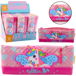 Pencil Case School Kit with Unicorn Pink 20 x 8.5cm Cene