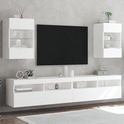 vidaXL Zidni TV ormarići s LED svjetlima 2 kom bijeli 40x30x60 5 cm Cijene