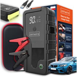 Zenwire CY16 zagonska naprava (jump starter) 12V 2000A 6400 mAh, powerbank in LED svetilka z LCD zaslonom, USB-C, kleme, etui, (5000195750) Cene