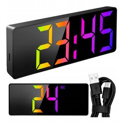 Moderna budilica led rgb usb i pokazivač temperature 16cm Cene