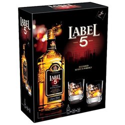 Label 5 Viski + 2 čaše, 0.7l Cene