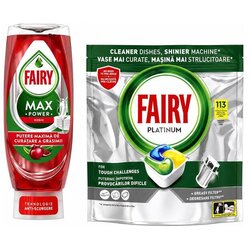 Fairy Kapsule za pranje sudova Platinum 113 kom + Tečni deterdžent Max power Pomegranate 545ml Cene