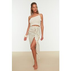 Trendyol Beige Tie Detail Linen Skirt Cijene