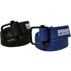 Urban Classics Accessoires industrial canvas belt kids 2-Pack black/blue Cene