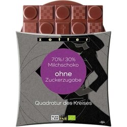 Zotter Schokoladen Bio Quadratur des Kreises s 70%/30% mlečno čokolado brez dodanega sladkorja Cene