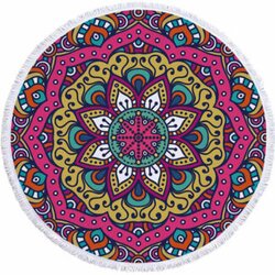  Okrogla brisača za na plažo Mandala - Dizajn #2 Cene