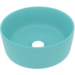 Maison Chic Razkošen Umivalnik - Kopalna umivalnik - Lavabo okrogel mat svetlo zelen 40x15 cm keramičen, (21684609) Cene