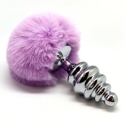 Alive metal anal fluffly twist plug l purple Cene