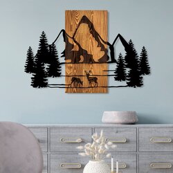 Wallity natural habitat walnutblack decorative wooden wall accessory Cene