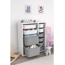 Hanah home Multifunkcionalna komoda Zen 2D2K6U, 69,5 x83 x30 cm, Bijelo-siva Cijene