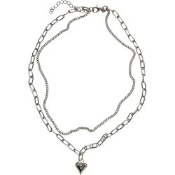 Urban Classics Accessoires Heart Icon Layering Necklace silver Cene
