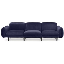 EMKO plava baršunasta sofa Bean Cene