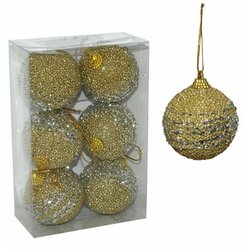  Ukrasi za jelku 6 cm zlatni - 6 komada Cene