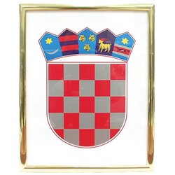 FOTEX Grb Republike Hrvatske metalni okvir srebrni, 30x40 cm Cene