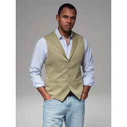 Ombre Fitted men's structured knit vest with lapels - olive Cijene