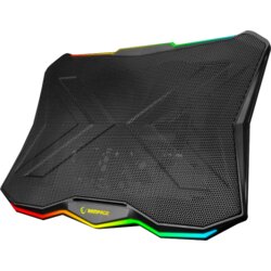 Segment Bilgisayar Postolje za notebook gaming Rampage AD-RC8 SHOWY Black 180mm Fan 15-17” RGB Light Notebook Cooling Stand, 33450 Cene
