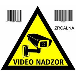 TECHTRADE Nalepka trikotna zrcalna "VIDEONADZOR"A5 (145x145) obojestranska Cene