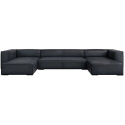 Windsor & Co Sofas Črna usnjena kotna zofa (v obliki črke U) Madame - Windsor & Co Sofas Cene