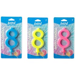 Happy candle, svećica, fluo miks - odaberite broj Cene