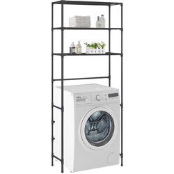 vidaXL Stalak iznad perilice rublja s 3 police crni 69 x 28 x 169 cm Cijene