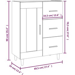 Maison Chic Komoda boja dimljenog hrasta 69,5x34x90 cm konstruirano drvo Cene