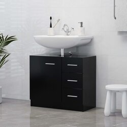 vidaXL Ormarić za umivaonik crni 63 x 30 x 54 cm od iverice Cijene