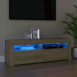 vidaXL TV ormarić s LED svjetlima boja hrasta sonome 120 x 35 x 40 cm Cijene