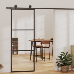 Furnova Drsna vrata z opremo ESG steklo in aluminij 76x205 cm, (21944677) Cene