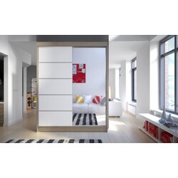 Art Invest Klizni plakar Cameron III Sonoma/Belo sa ogledalom 1500X2000X580 Cene