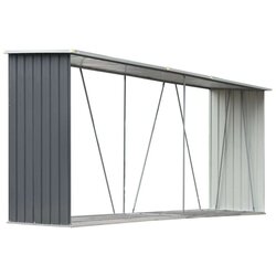  Ostava za drva od pocinčanog čelika 330x84x152 cm siva Cijene