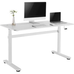 ErgoOffice Radni stol ER-401 W, Podesiva visina, 140 x 60 cm, Bijeli Cene