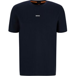 BOSS Orange Majica 'Chup' mornarsko plava / svijetlonarančasta / bijela Cene