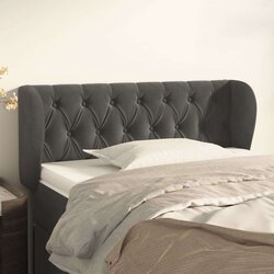  Uzglavlje s ušima tamnosivo 93x23x78/88 cm baršunasto Cijene
