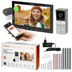 VIRONE MIDU VDP-75/B video portafon 10" Wi-Fi – Full HD, RFID, Tuya Smart, 4-žilni, crni Cene