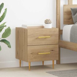 vidaXL Noćni ormar s ladicama Umjetnički hrast 40 x 35 x 47,5 cm Cijene