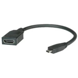 Value HDMI priključni kabel HDMI A utičnica, HDMI Micro D utikač 0.15 m crna 11.99.5584 sa zaštitom HDMI kabel Cene